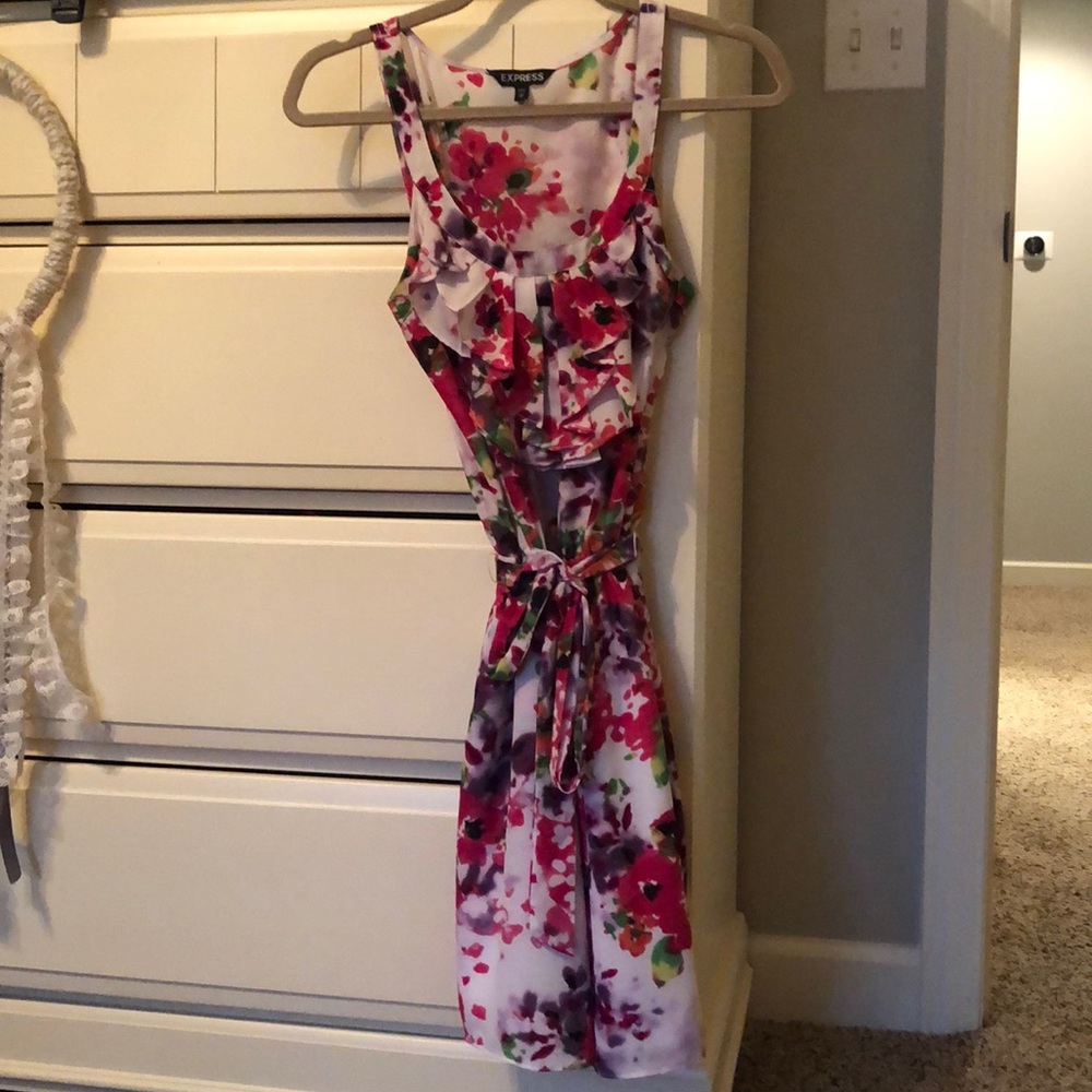 Express Floral Belted Dress